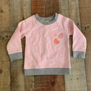 Monica + Andy baby girls crew neck pullover sweatshirt with embroidered hearts